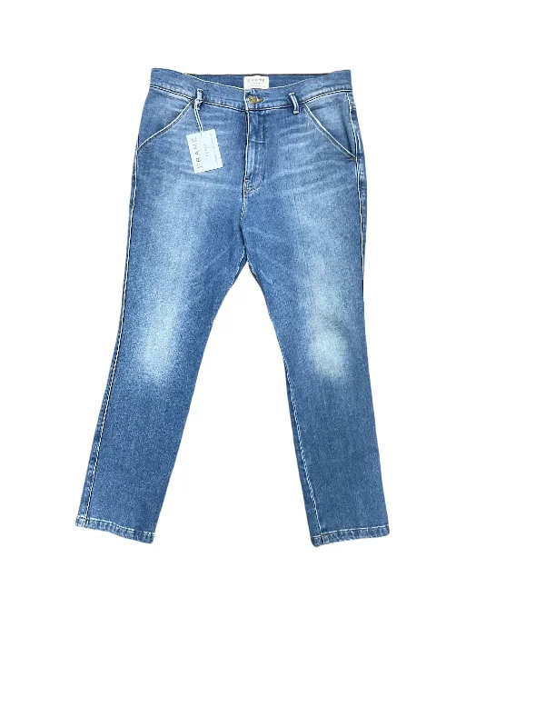 Jeans Straight By Frame In Blue Denim, Size: Medium