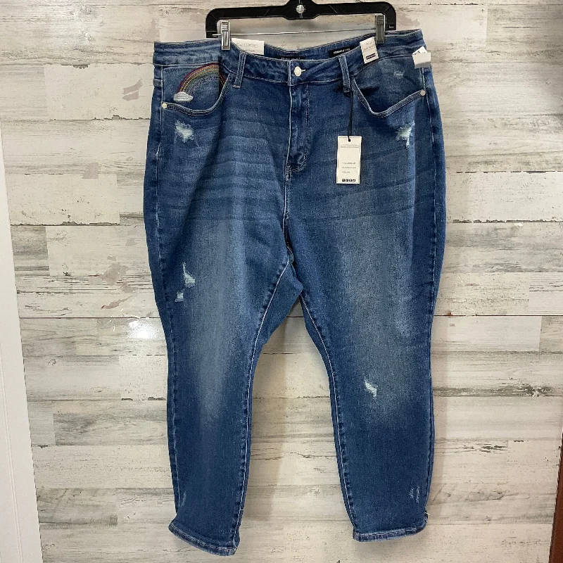 Jeans Straight By Judy Blue In Blue Denim, Size: 24w