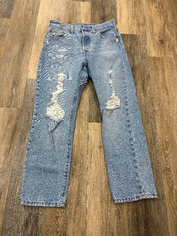 Jeans Straight By Levis In Blue Denim, Size: 4