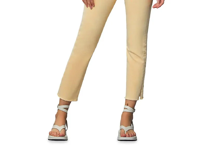 Mara Ankle Mid Rise Straight Jeans In Butterscotch Raw