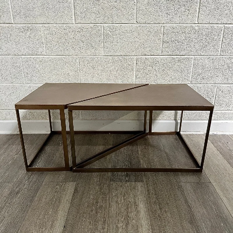 Geometric 2 Pc Cocktail/Coffee Table