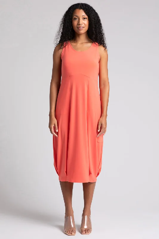 Nu Pleat Hem Tank Dress | Coral