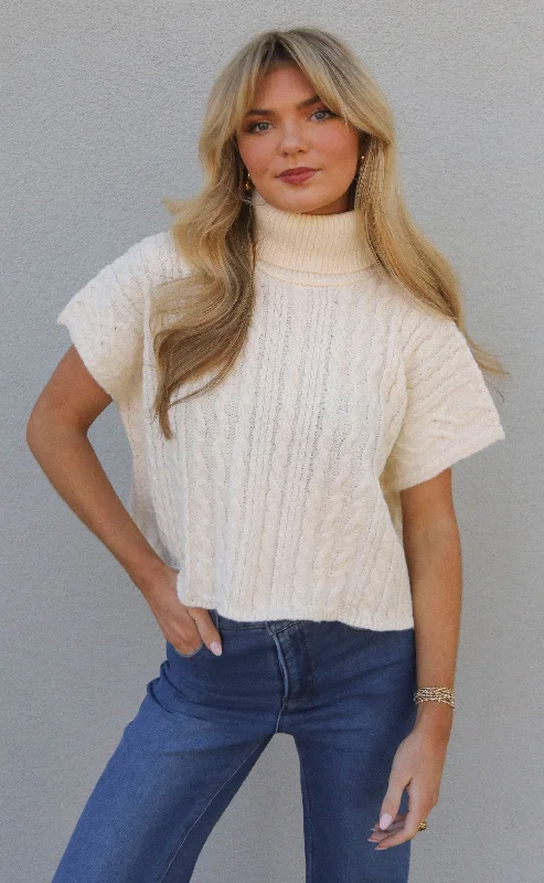 short and sweet sweater - cream