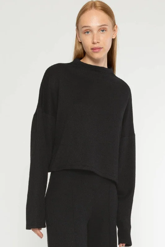 Sweater Knit Funnel Neck Top