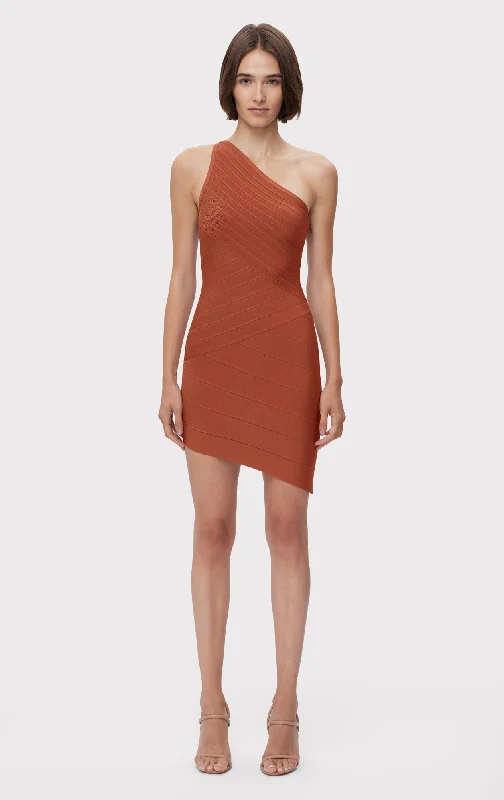 ASYMMETRICAL S/L MINI DRESS