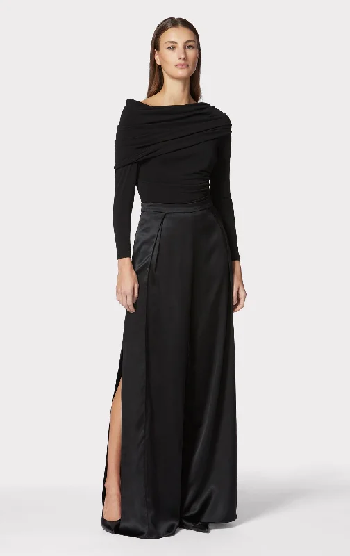 ICON HIGH WAIST SILK WIDE LEG PANTS