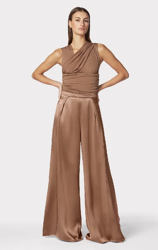 ICON HIGH WAIST SILK WIDE LEG PANTS