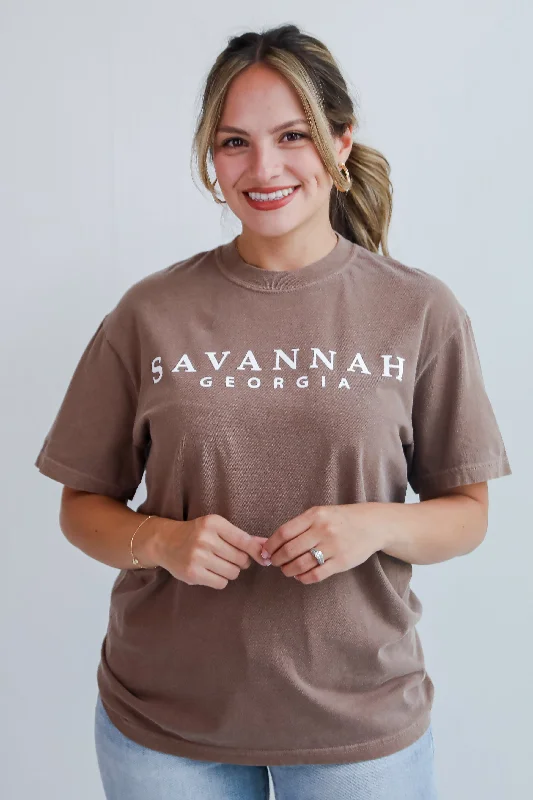 Brown Savannah Georgia Graphic Tee