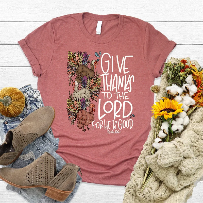 Give Thanks Floral Turkey Tee