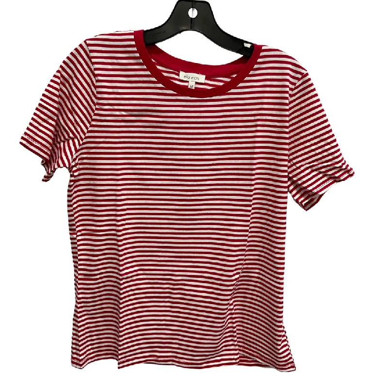 Top Short Sleeve Basic By Ella Moss In Red & White, Size: M