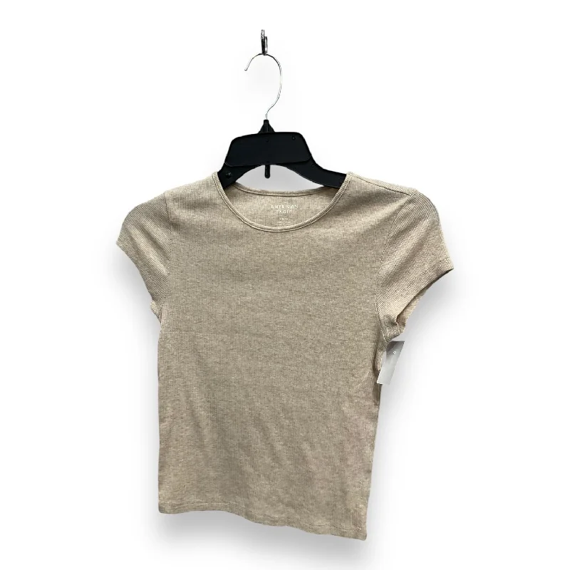 Top Short Sleeve By American Eagle In Beige, Size: S