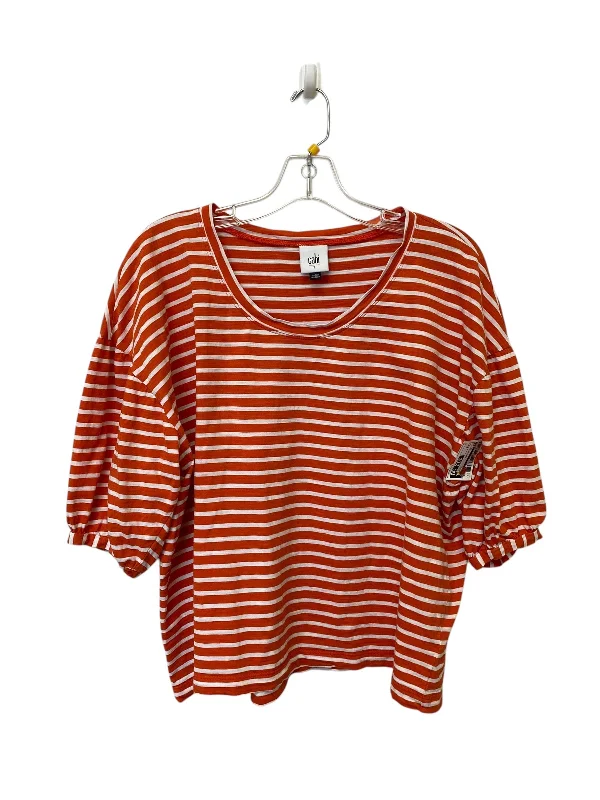 Top Short Sleeve By Cabi In Striped Pattern, Size: S