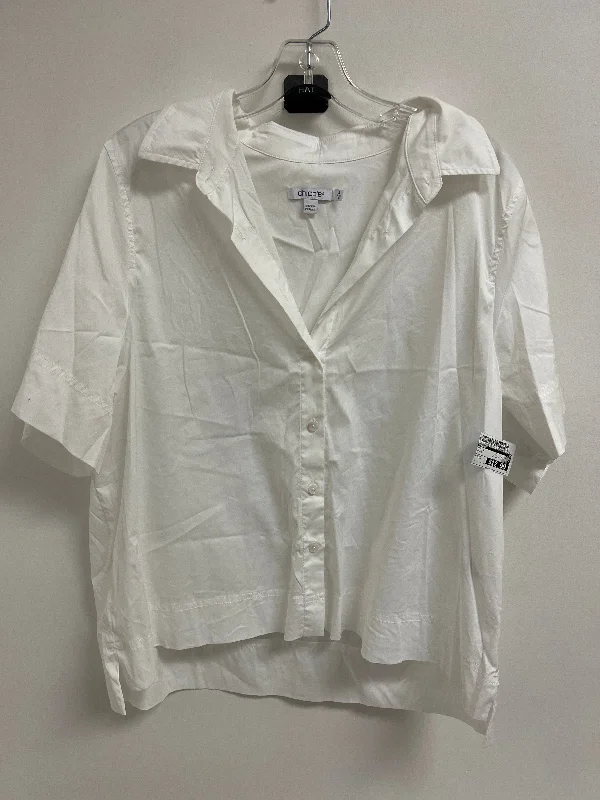 Top Short Sleeve By Chicos In White, Size: Xl