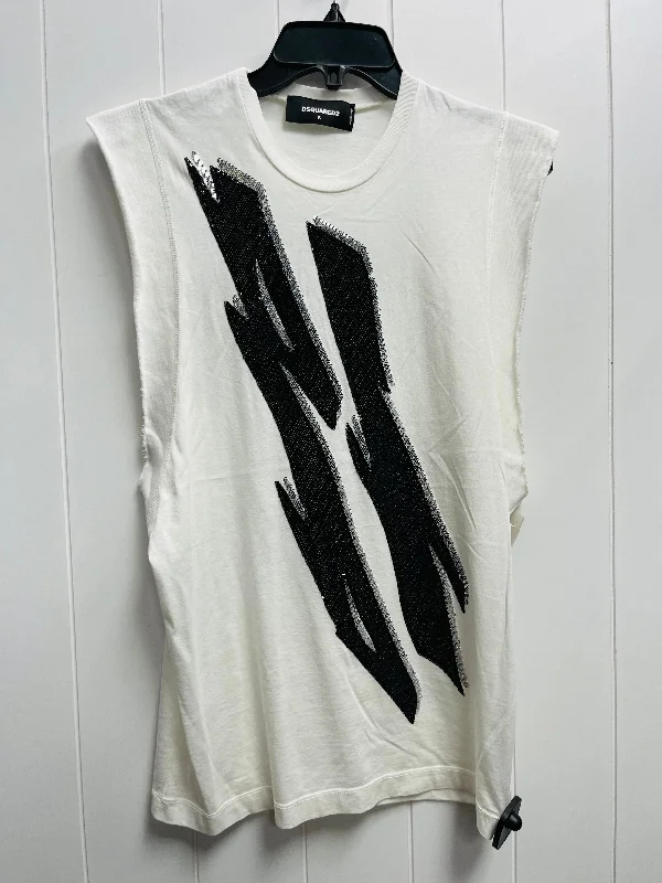 Top Short Sleeve By DSQUARED2 In Black & White, Size: S