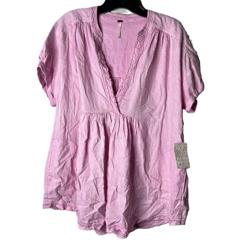 Top Short Sleeve By Free People In Pink, Size: Xs