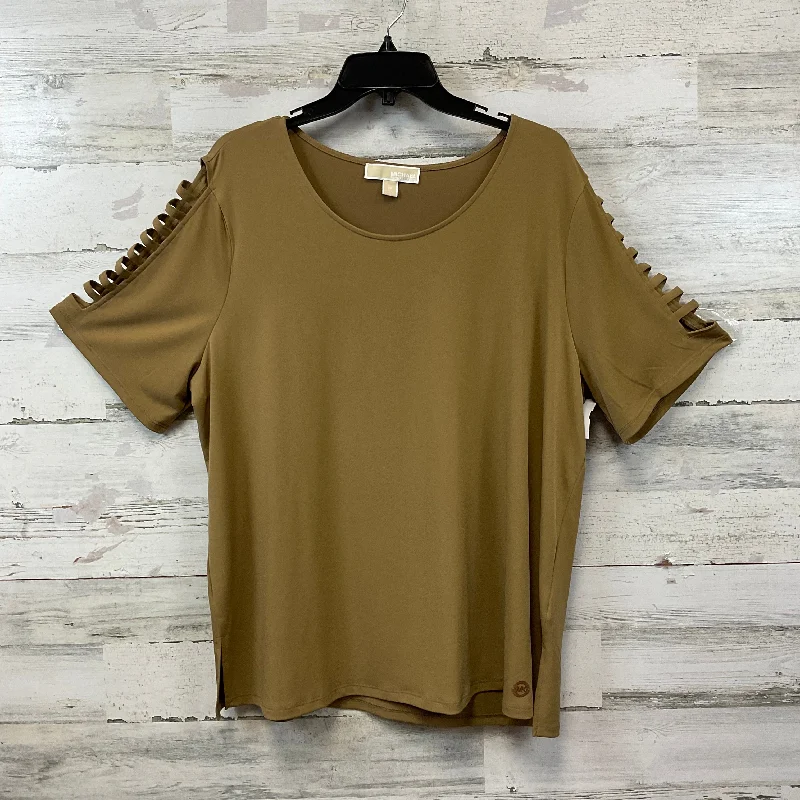 Top Short Sleeve By Michael By Michael Kors In Brown, Size: 2x