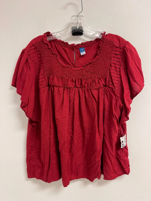 Top Short Sleeve By Old Navy In Red, Size: 2x