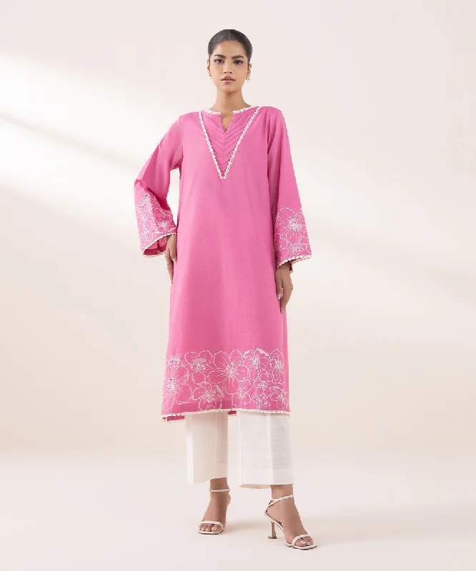 Embroidered Light Khaddar Shirt