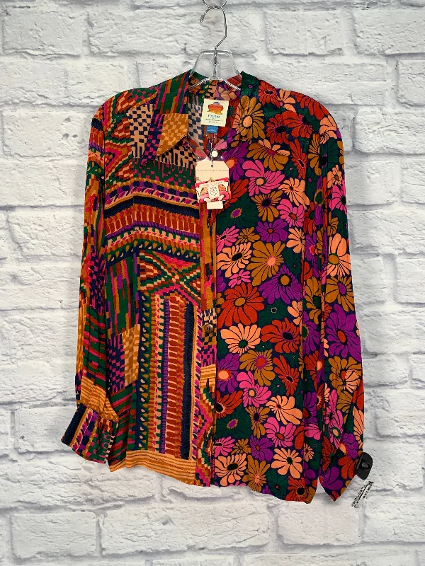 Blouse Long Sleeve By Farm Rio In Multi-colored, Size: S