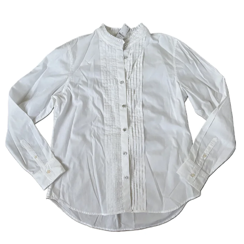 Blouse Long Sleeve By Gap In White, Size: M