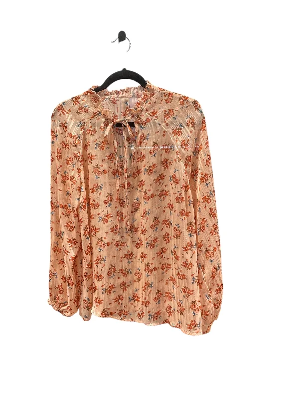 Blouse Long Sleeve By Shein In Floral Print, Size: 1x