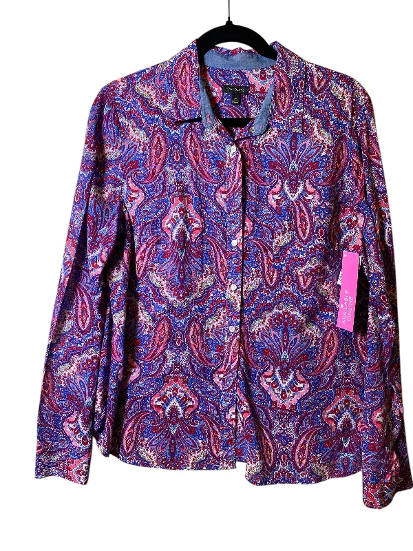 Blouse Long Sleeve By Talbots In Multi-colored, Size: 14