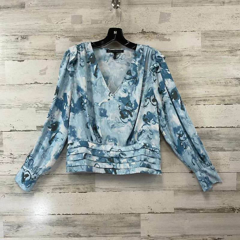 Blouse Long Sleeve By White House Black Market In Blue, Size: M