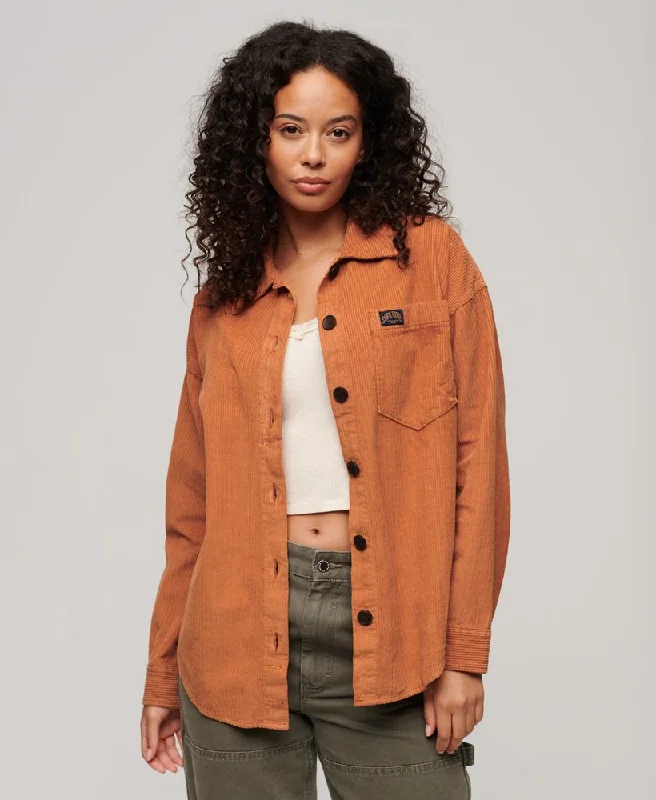 Chunky Cord Overshirt | Burnt Tan