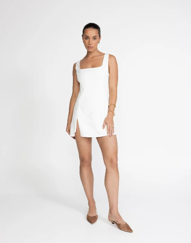 Doris Mini Dress (White)