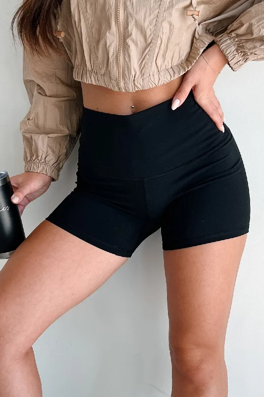 Gym Fanatic High Waisted Biker Shorts (Black)