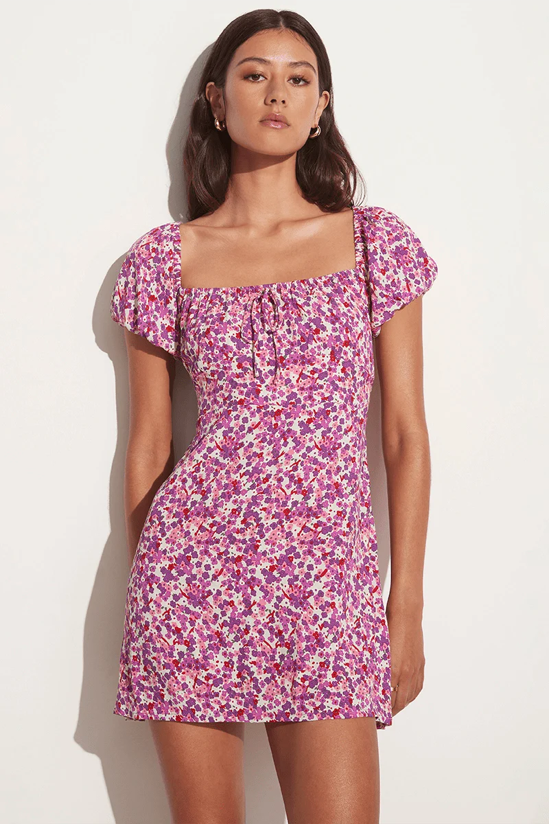 Lovita Mini Dress Lou Floral Print - Violet