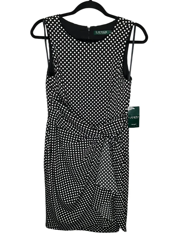 Dress Casual Midi By Ralph Lauren In Black & White, Size: 8