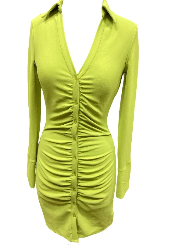 Green Dress Casual Midi H&m, Size Xs