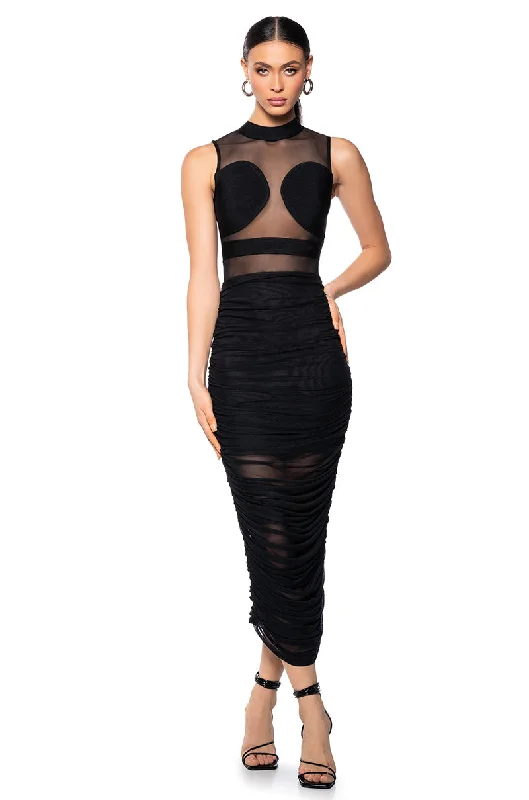 NOW YOU SEE ME MESH MAXI DRESS