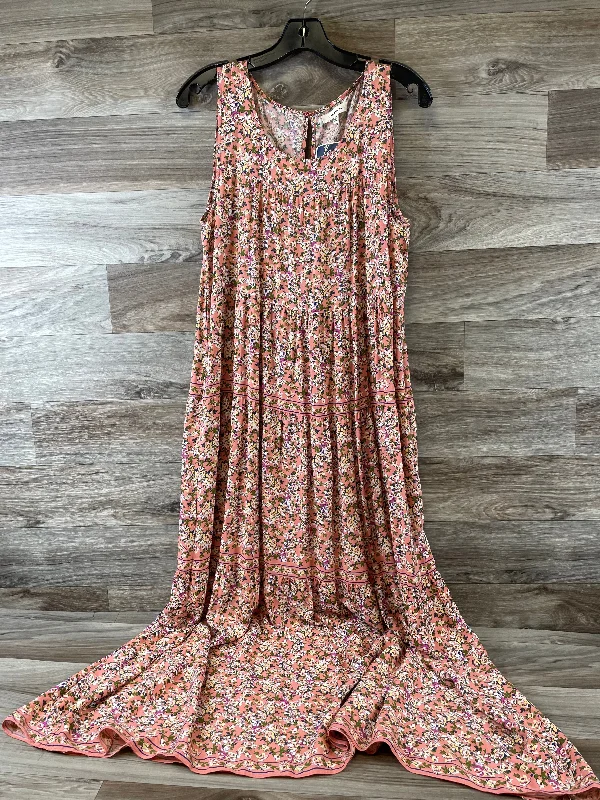 Orange & Yellow Dress Casual Maxi Max Studio, Size M