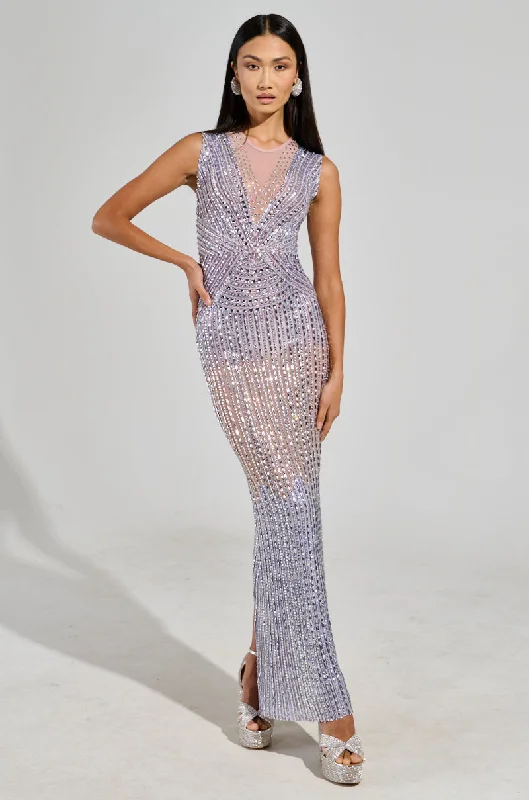 THE MAIN EVENT RHINESTONE MAXI DRESS