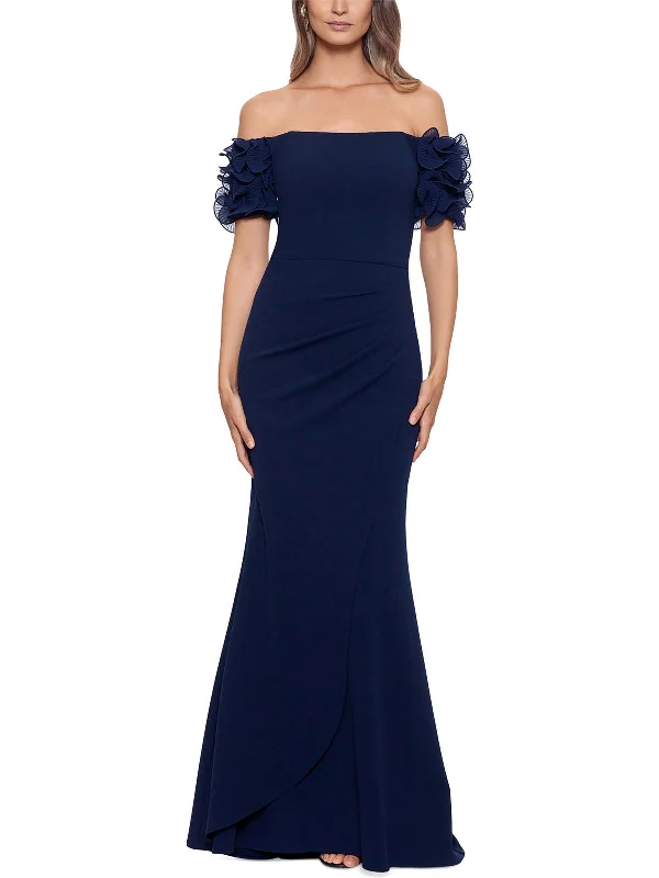 Womens Off-The-Shoulder Long Evening Dress