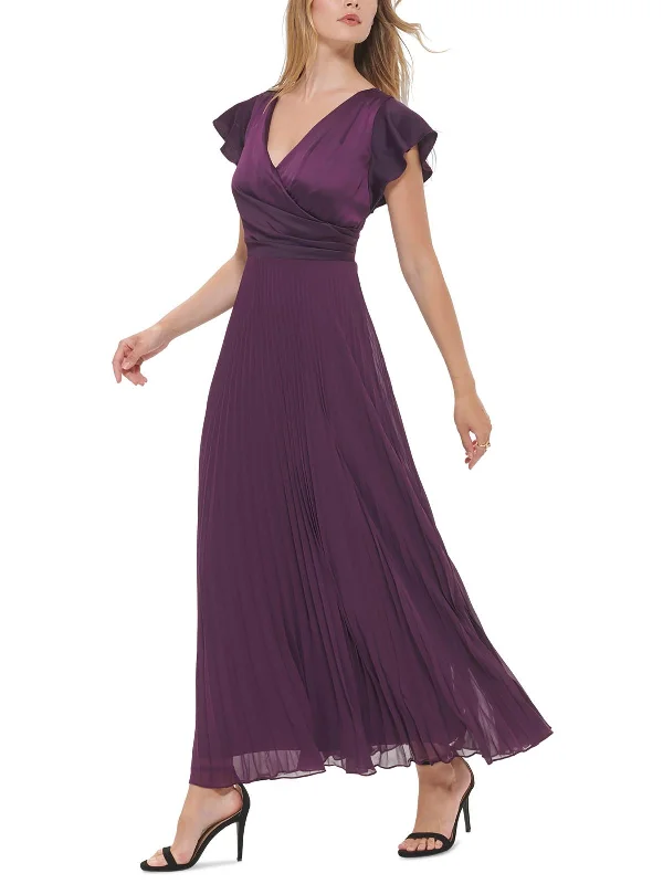 Womens Surplice Neckline Long Evening Dress