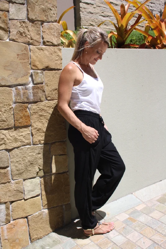 Marina Mirage Elastic Long Pant In Black