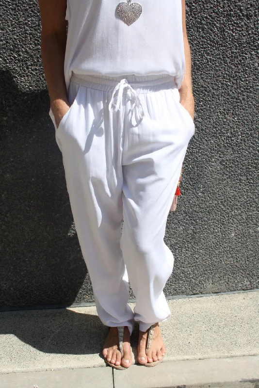 Marina Mirage Elastic Long Pant In White