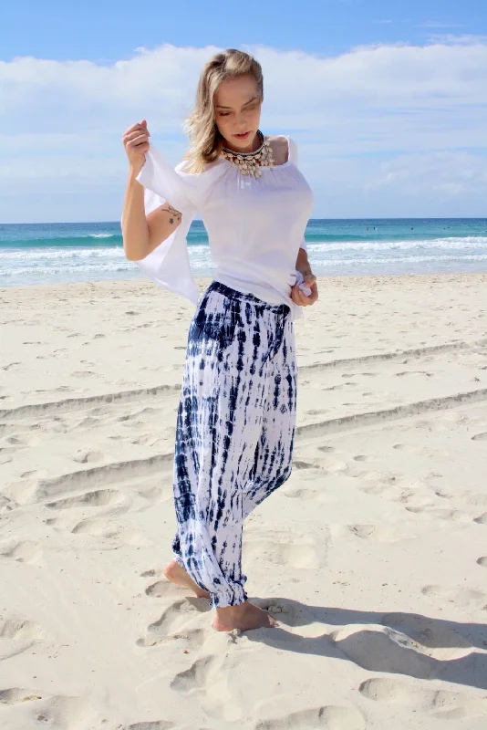 Perfect Travel Elastic Long Pant In Blue Splash