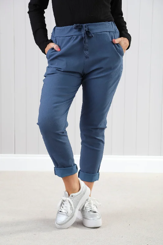 Plain Magic Pants Denim Blue