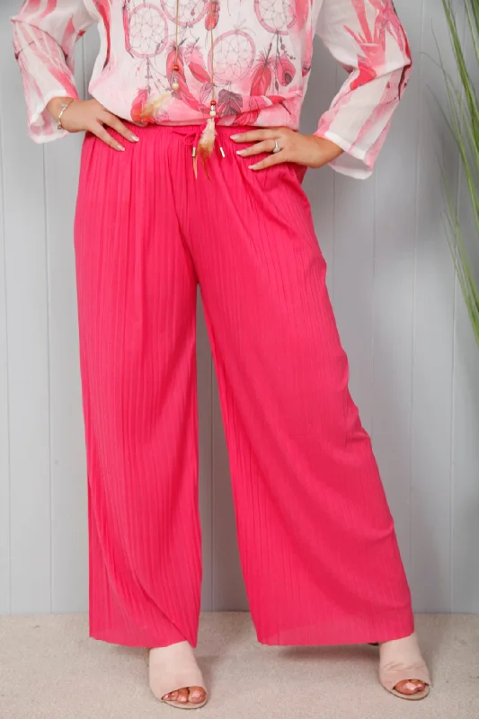 Pleat Palazzo Fuchsia