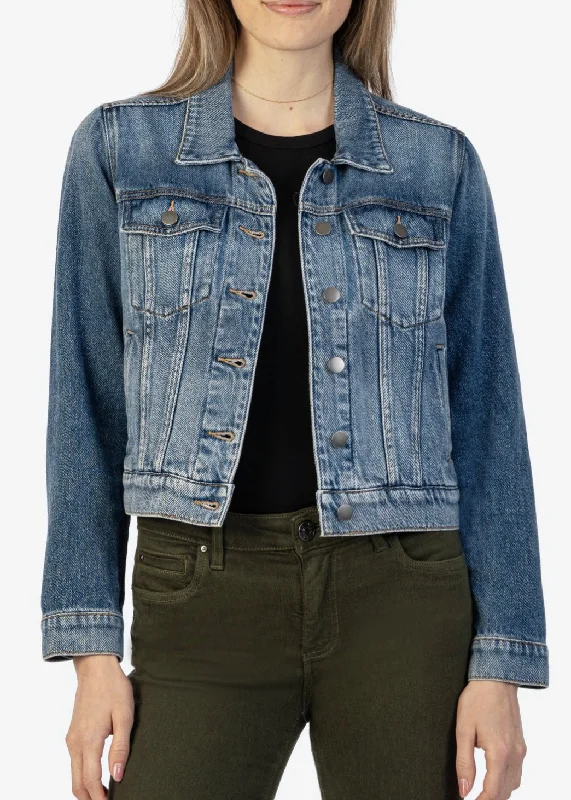 KUT Julia Crop Denim Capitalized Wash Jacket