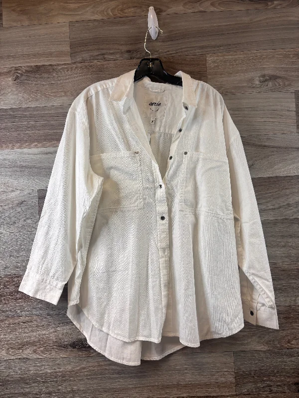 Top Long Sleeve By Aerie In White, Size: M