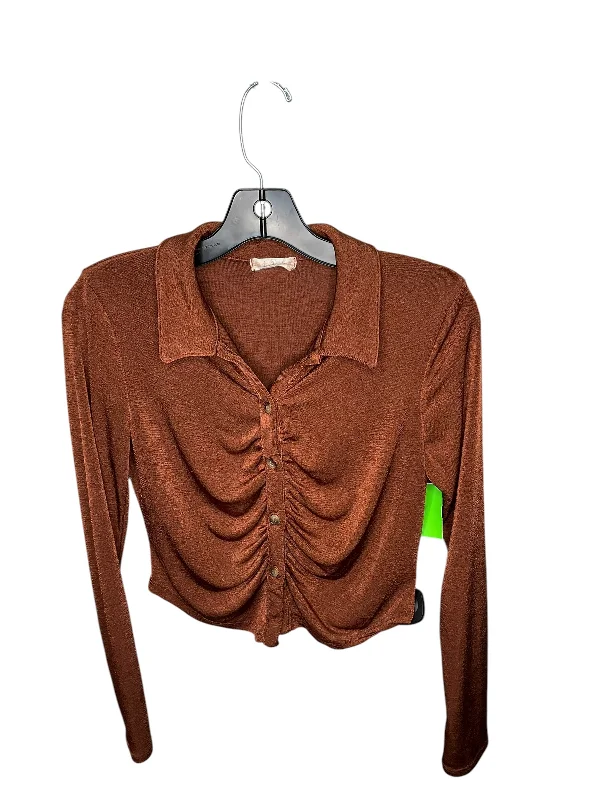 Top Long Sleeve By Altard State In Copper, Size: S