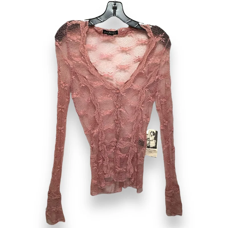 Top Long Sleeve By ann feniday In Pink, Size: M