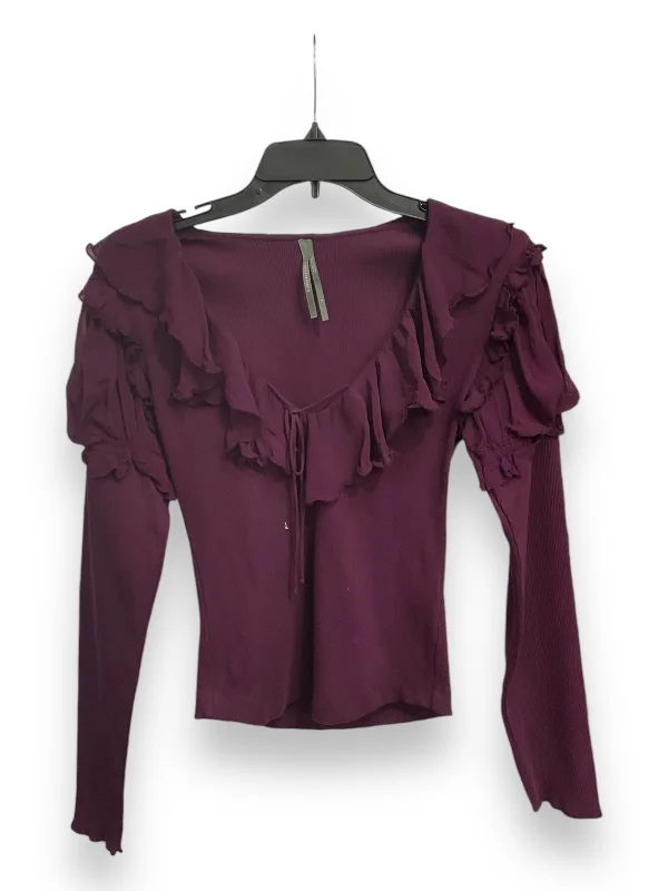 Top Long Sleeve By Anthropologie In Purple, Size: S