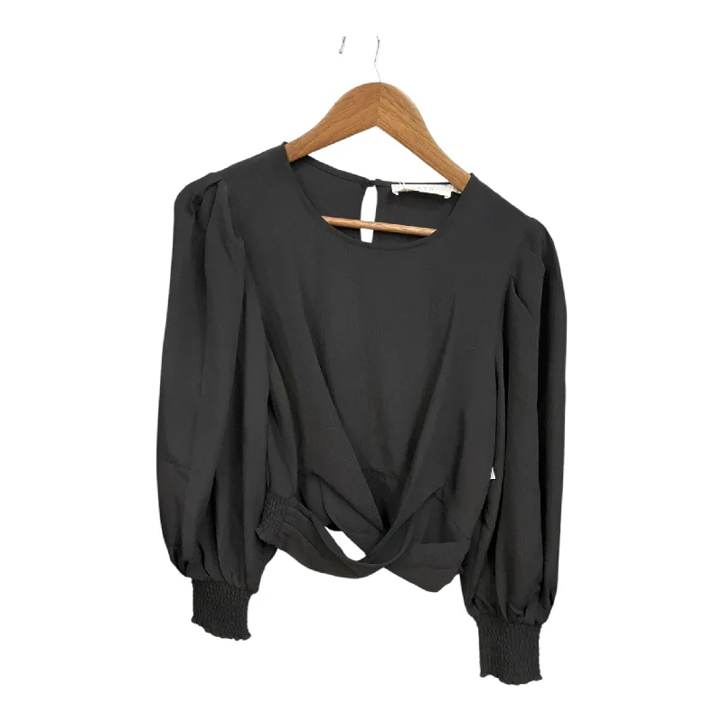 Top Long Sleeve By Astr In Black, Size: M