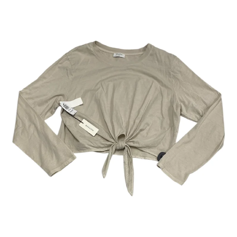 Top Long Sleeve By Babaton In Beige, Size: L